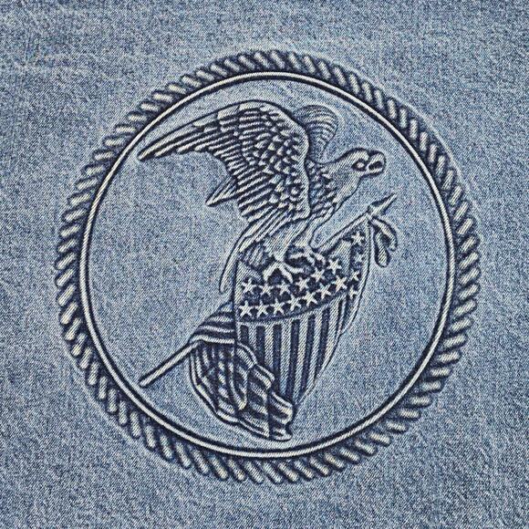 Vintage Eagle and US Flag Jean Jacket Men 4XL Trucker Made USA IAM Union Tyca - Picture 4 of 15